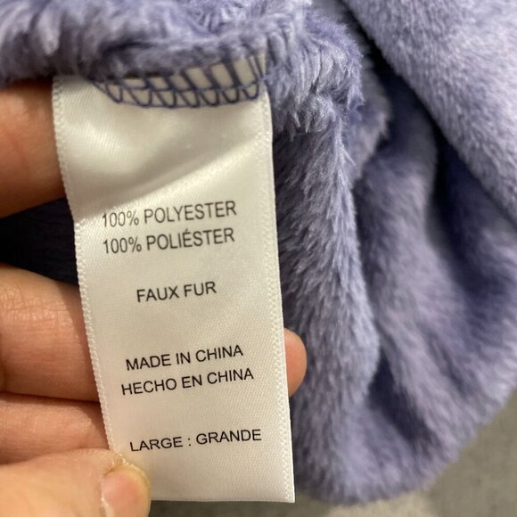 NEW Carole Hochman Womens L Plush Faux Fur Robe W/ Belt Large Lavender Purple - Picture 5 of 7